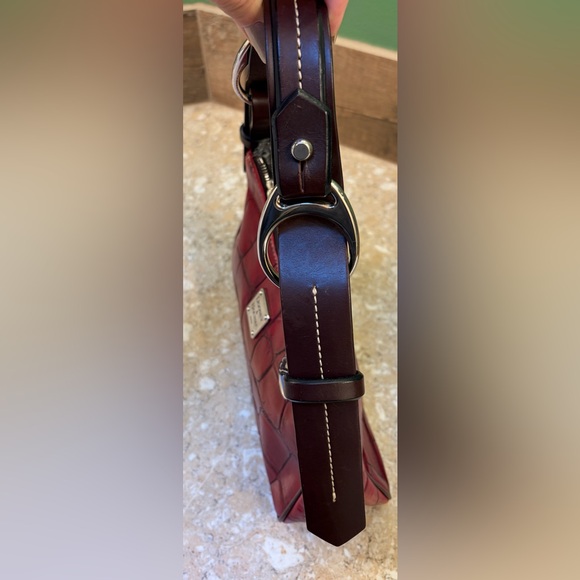 Dooney & Bourke Luna Red Croc Hobo Shoulder Bag Excellent Preowned Gorgeous - Picture 7 of 16